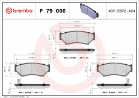 Sada brzdových destiček BREMBO P79008 - SUZUKI