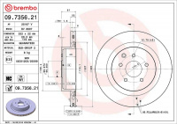 Brzdový kotouč BREMBO 09.7356.21 Brzdový kotouč BREMBO 09.7356.21