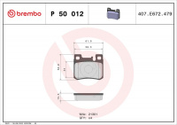 Sada brzdových destiček BREMBO P50012 - MERCEDES-BENZ