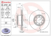 Brzdový kotouč BREMBO 09.9761.60 - IVECO