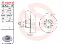 Brzdový kotouč BREMBO 08.5464.10 - AUSTIN, ROVER