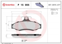 Sada brzdových destiček BREMBO P15005 - CHEVROLET, DAEWOO