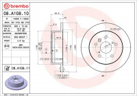 Brzdový kotouč BREMBO 08.A108.10 - TOYOTA Brzdový kotouč BREMBO 08.A108.10 - TOYOTA