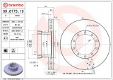 Brzdový kotouč BREMBO 09.8173.10 - MAN