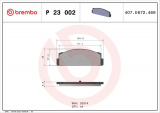 Sada brzdových destiček BREMBO P23002 - FIAT
