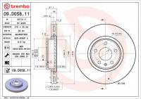 Brzdový kotouč BREMBO 09.D058.11 - AUDI