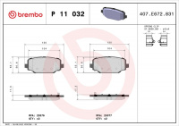 Sada brzdových destiček BREMBO P11032