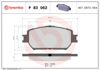 Sada brzdových destiček BREMBO P83062 - TOYOTA Sada brzdových destiček BREMBO P83062 - TOYOTA