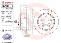 Brzdový kotouč BREMBO 08.A533.11 Brzdový kotouč BREMBO 08.A533.11