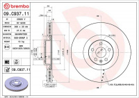 Brzdový kotouč BREMBO 09.C937.11 - VOLVO