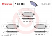 Sada brzdových destiček BREMBO P83056 - TOYOTA