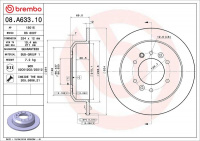 Brzdový kotouč BREMBO 08.A633.10 Brzdový kotouč BREMBO 08.A633.10