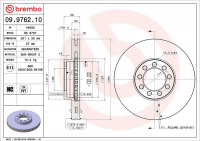 Brzdový kotouč BREMBO 09.9762.10 - IVECO