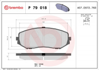 Sada brzdových destiček BREMBO P79018 - SUZUKI
