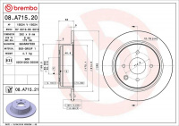 Brzdový kotouč BREMBO 08.A715.20 Brzdový kotouč BREMBO 08.A715.20