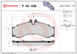 Sada brzdových destiček BREMBO P50028 - MERCEDES-BENZ, VW