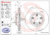 Brzdový kotouč BREMBO 09.A063.11 - AUDI, VW Brzdový kotouč BREMBO 09.A063.11 - AUDI, VW