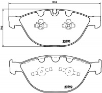 Sada brzdových destiček BREMBO P06047