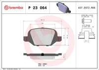 Sada brzdových destiček BREMBO P23064 - FIAT