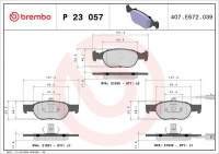 Sada brzdových destiček BREMBO P23057 - FIAT