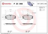 Sada brzdových destiček BREMBO P23066 - FIAT, LANCIA