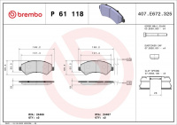 Sada brzdových destiček BREMBO P61118