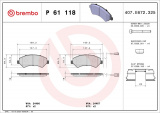 Sada brzdových destiček BREMBO P61118