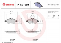 Sada brzdových destiček BREMBO P50080