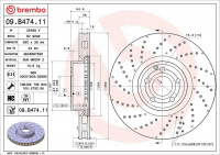 Brzdový kotouč BREMBO 09.B474.11 - MERCEDES-BENZ