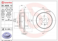 Brzdový kotouč BREMBO 08.A608.10 Brzdový kotouč BREMBO 08.A608.10