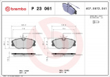 Sada brzdových destiček BREMBO P23061 - CITROËN, FIAT, PEUGEOT