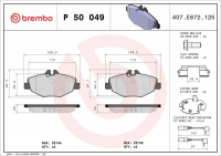 Sada brzdových destiček BREMBO P50049 - MERCEDES-BENZ