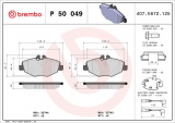 Sada brzdových destiček BREMBO P50049 - MERCEDES-BENZ
