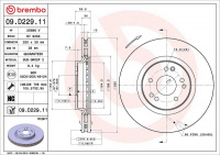 Brzdový kotouč BREMBO 09.D229.11 - MERCEDES-BENZ Brzdový kotouč BREMBO 09.D229.11 - MERCEDES-BENZ