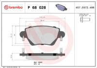 Sada brzdových destiček BREMBO P68028 - RENAULT Sada brzdových destiček BREMBO P68028 - RENAULT