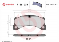 Sada brzdových destiček BREMBO P65033 - PORSCHE