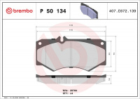 Sada brzdových destiček BREMBO P50134 - MERCEDES-BENZ