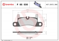 Sada brzdových destiček BREMBO P65030 - PORSCHE