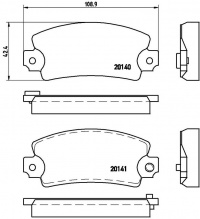 Sada brzdových destiček BREMBO P68004