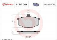 Sada brzdových destiček BREMBO P68005 - RENAULT