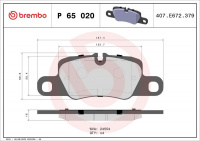 Sada brzdových destiček BREMBO P65020 - PORSCHE