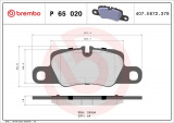Sada brzdových destiček BREMBO P65020 - PORSCHE