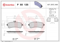 Sada brzdových destiček BREMBO P50125 - MERCEDES-BENZ