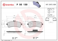 Sada brzdových destiček BREMBO P50130 - MERCEDES-BENZ