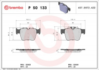 Sada brzdových destiček BREMBO P50133 - MERCEDES-BENZ