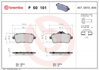 Sada brzdových destiček BREMBO P50101 - MERCEDES-BENZ