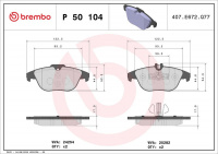 Sada brzdových destiček BREMBO P50104 - MERCEDES-BENZ
