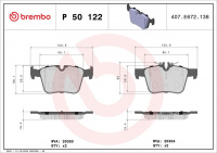 Sada brzdových destiček BREMBO P50122 - MERCEDES-BENZ