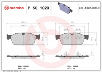 Sada brzdových destiček BREMBO P50102X - MERCEDES-BENZ