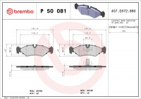 Sada brzdových destiček BREMBO P50081 - MERCEDES-BENZ, VW